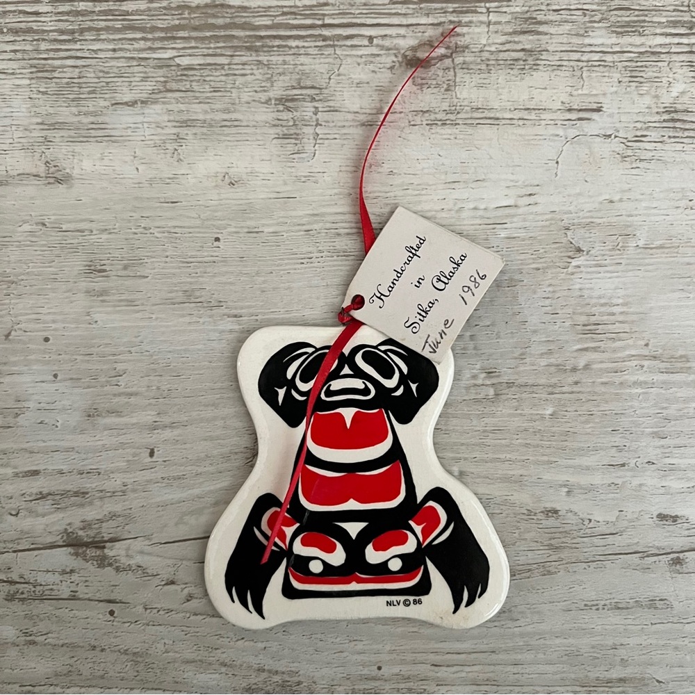 Vintage Handcrafted Frog Ornament  Art Inspired By Northwest Indian Culture RARE